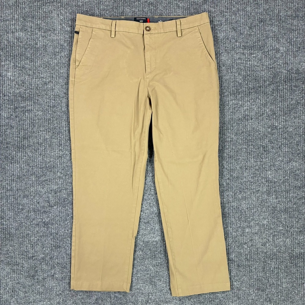 Dockers Mens Khaki Pants Size 36 Beige Straight Fit Smart 360 Flex‎ Stretch